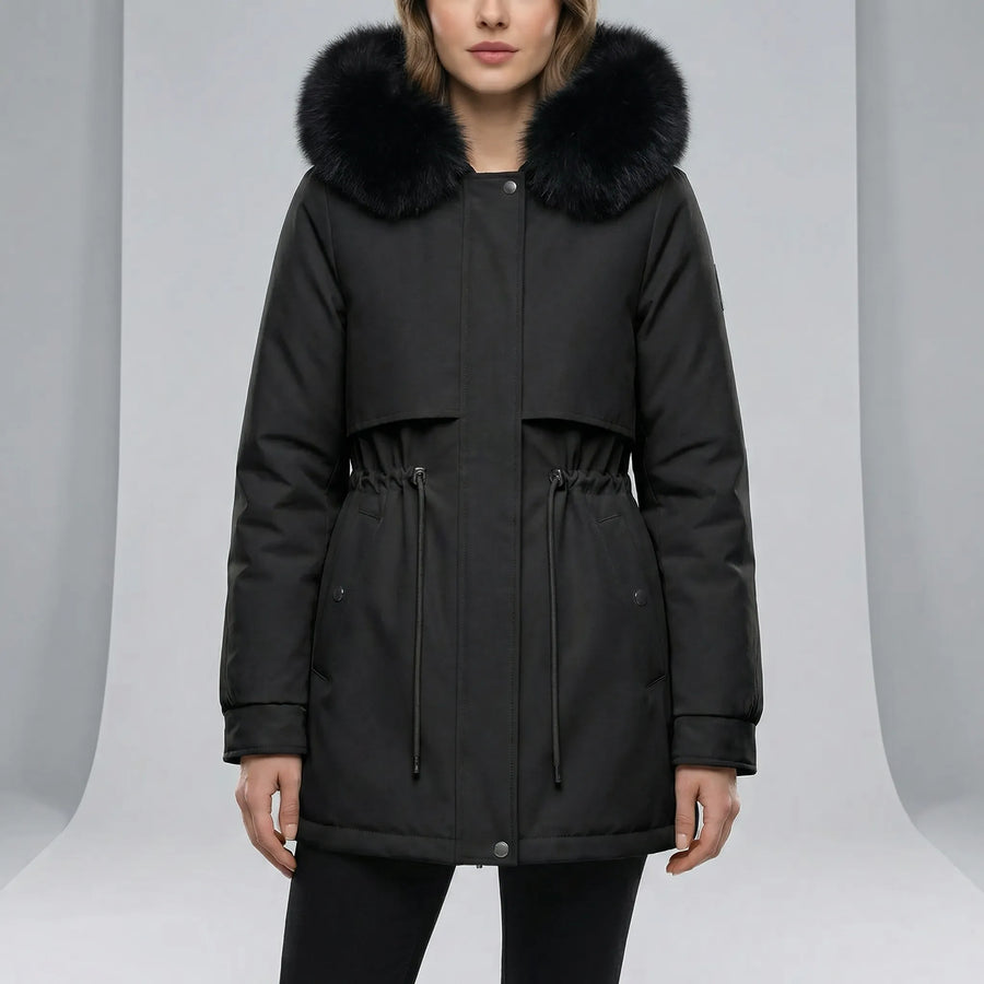 Parka à Capuche Bordée de Fourrure Synthétique