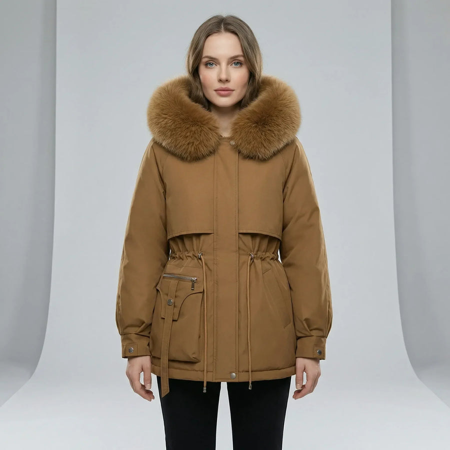 Parka à Capuche Bordée de Fourrure Synthétique