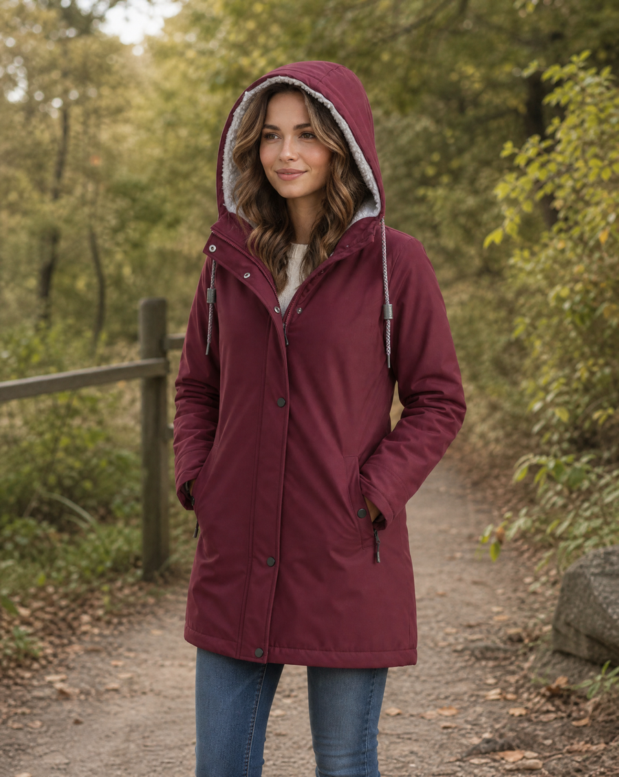 Parka à Capuche Douillette Cintrée