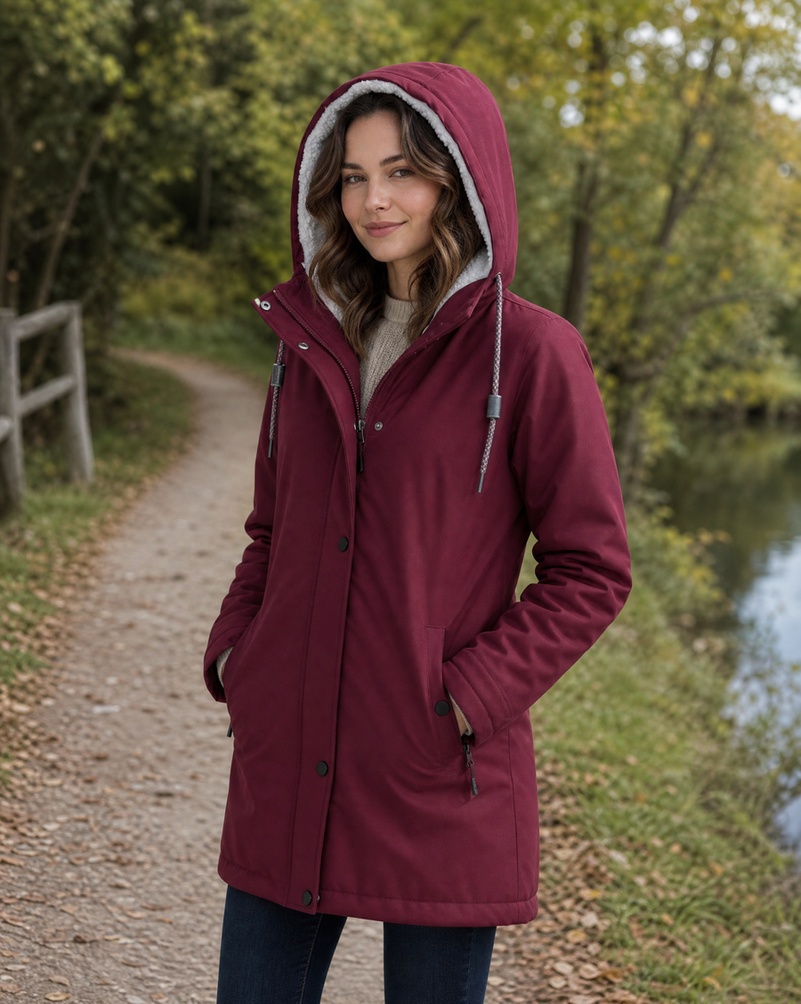 Parka à Capuche Douillette Cintrée