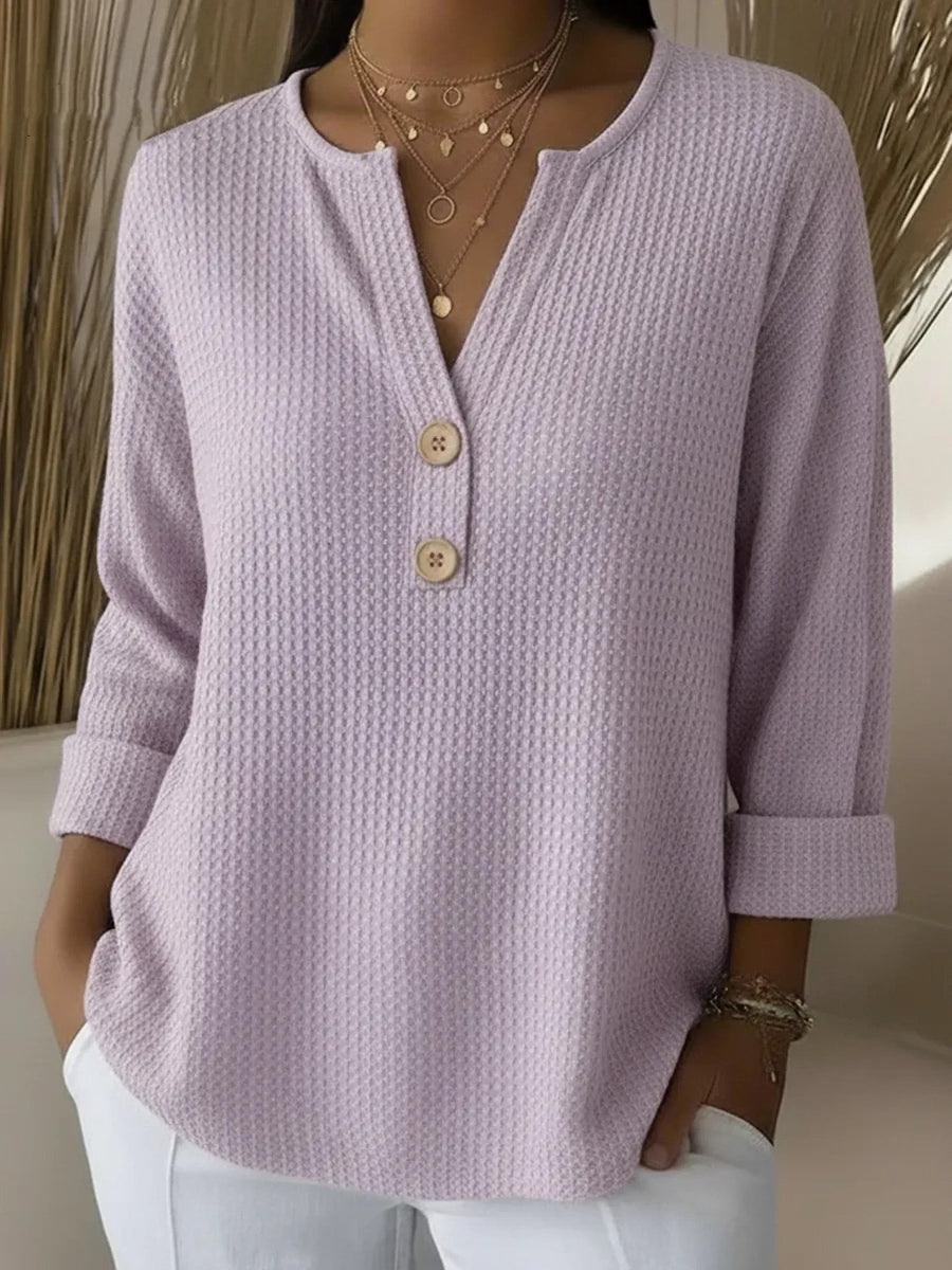 Pull Col Henley à Boutons