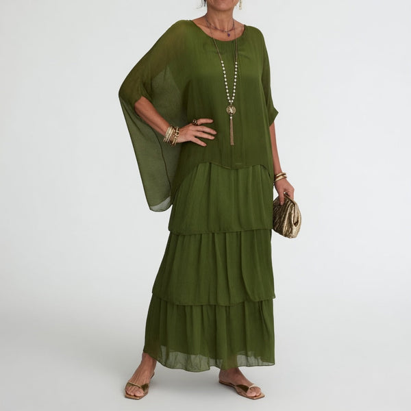 Robe Maxi Fluide à Volants - Style Bohème Chic Esteé Paris