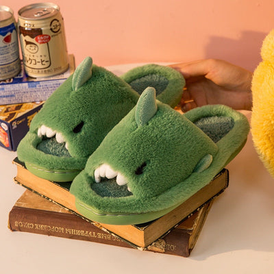 Chaussons d'hiver en laine avec dessin animé de requin