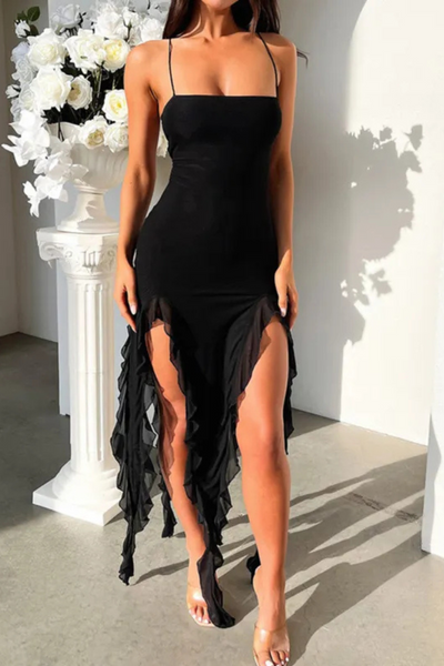 Harper | Robe sexy fendue à volants