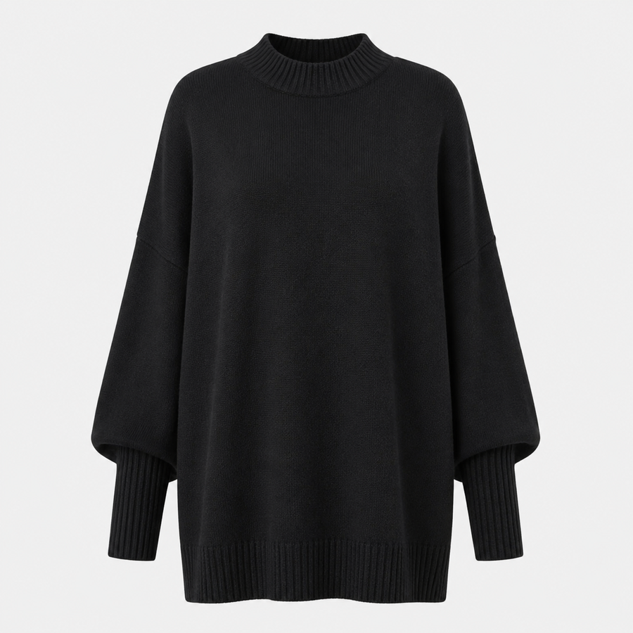 Pull Oversize Manches Ballon Côtelé