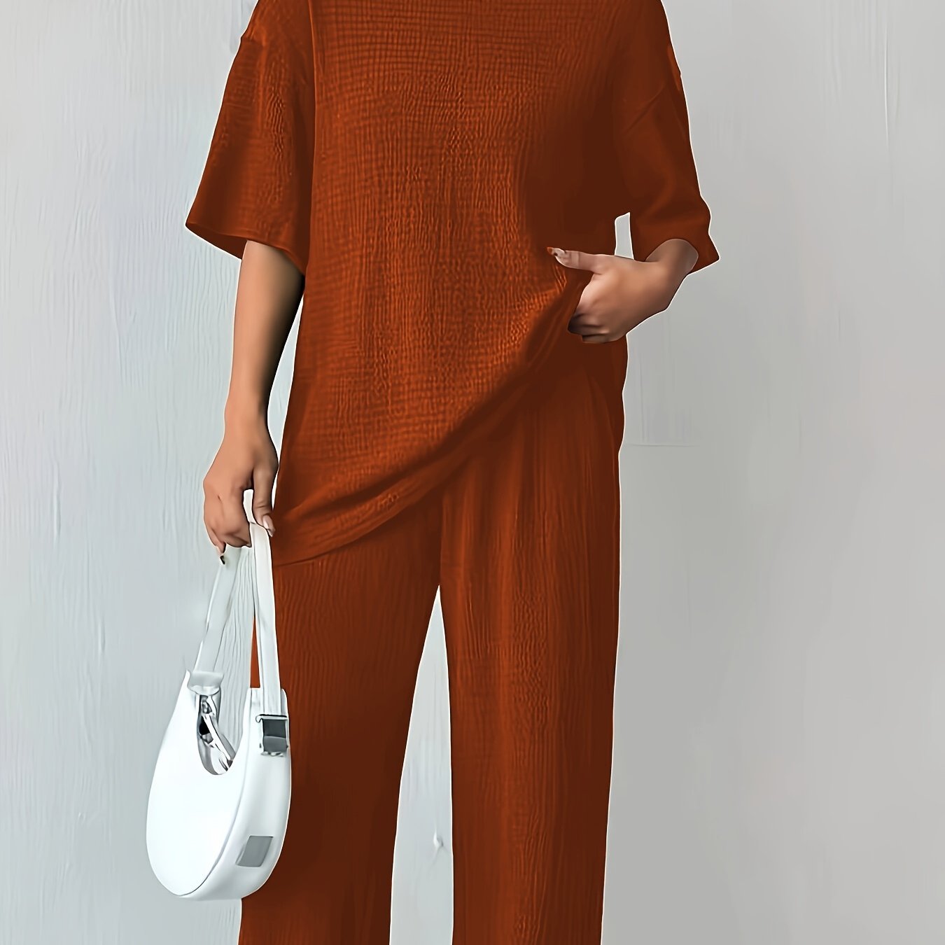 Ensemble coton-polyester - T-shirt à manches courtes et tissu doux