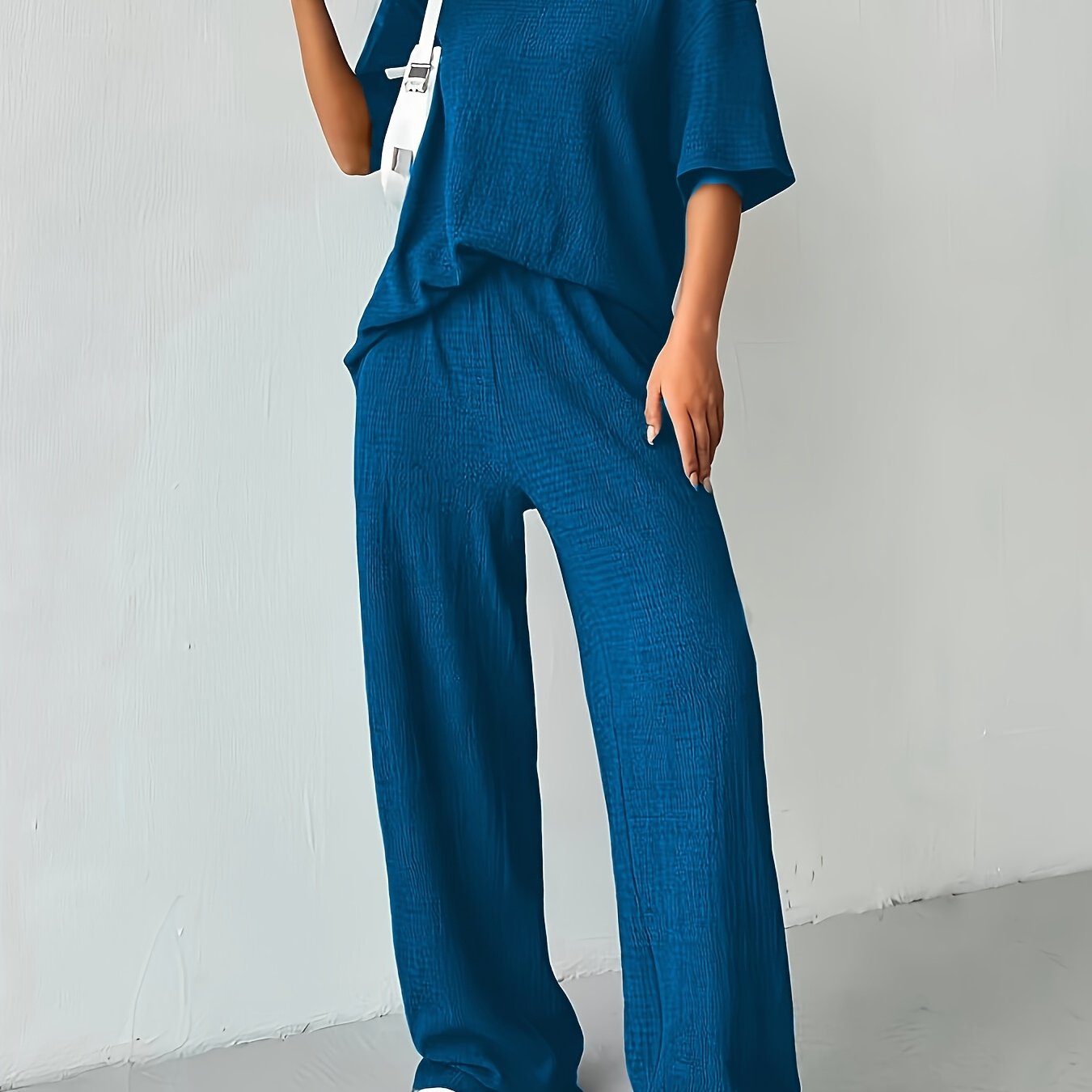 Ensemble coton-polyester - T-shirt à manches courtes et tissu doux