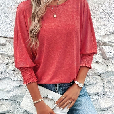 T-Shirt en coton mélangé - Col ras du cou décontracté et tissu doux