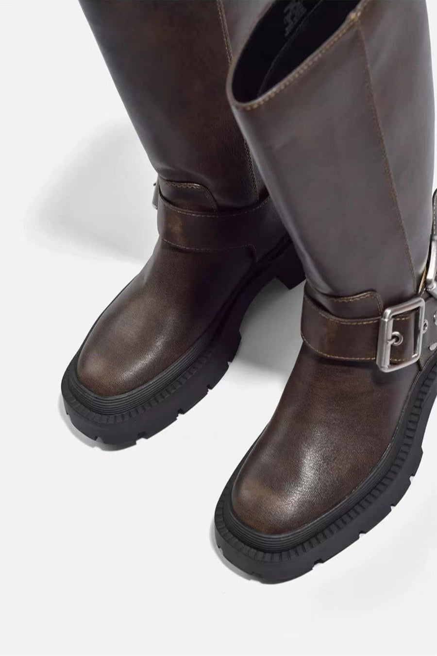Bottes Hautes à Tige Motard