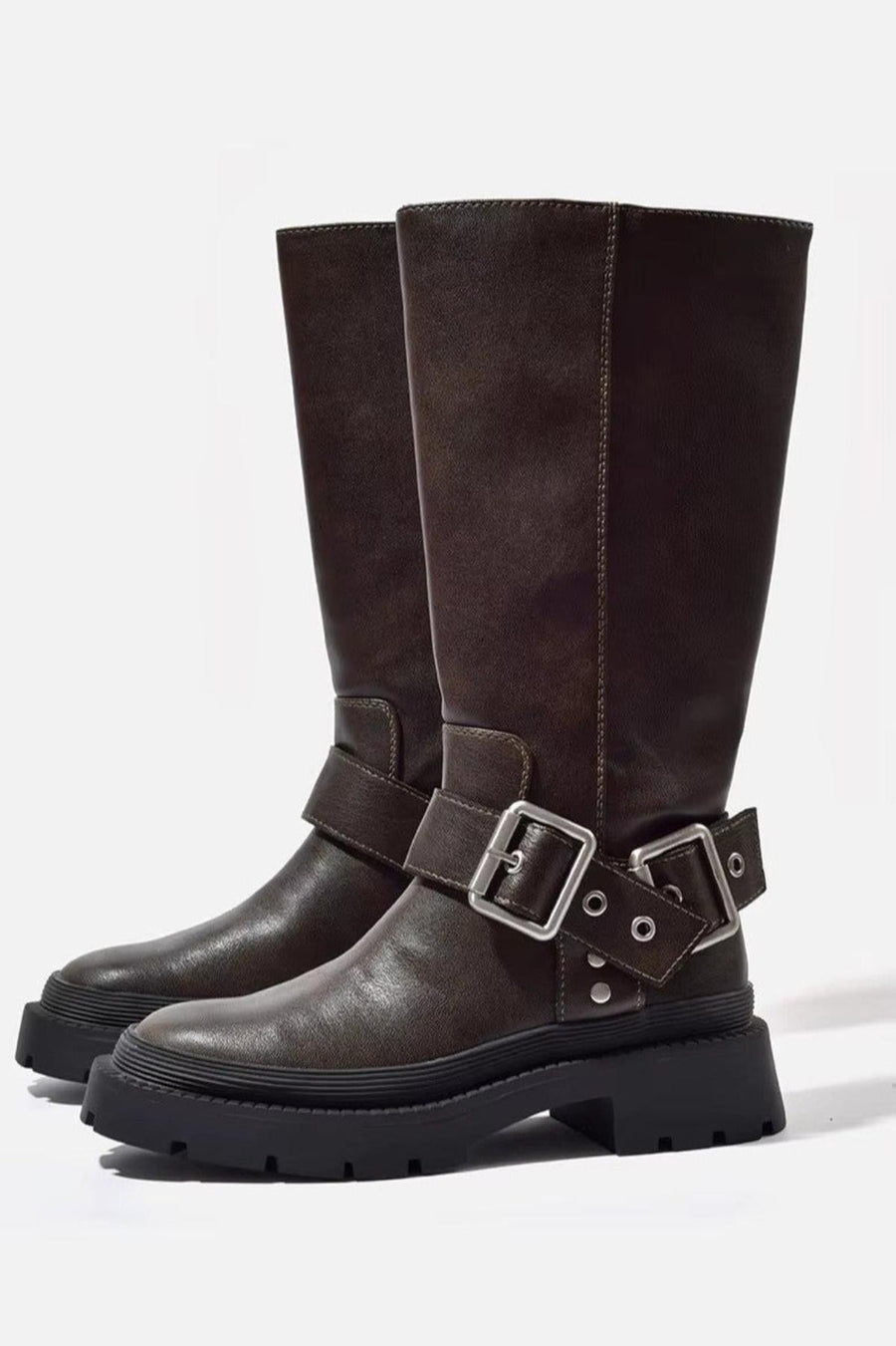 Bottes Hautes à Tige Motard