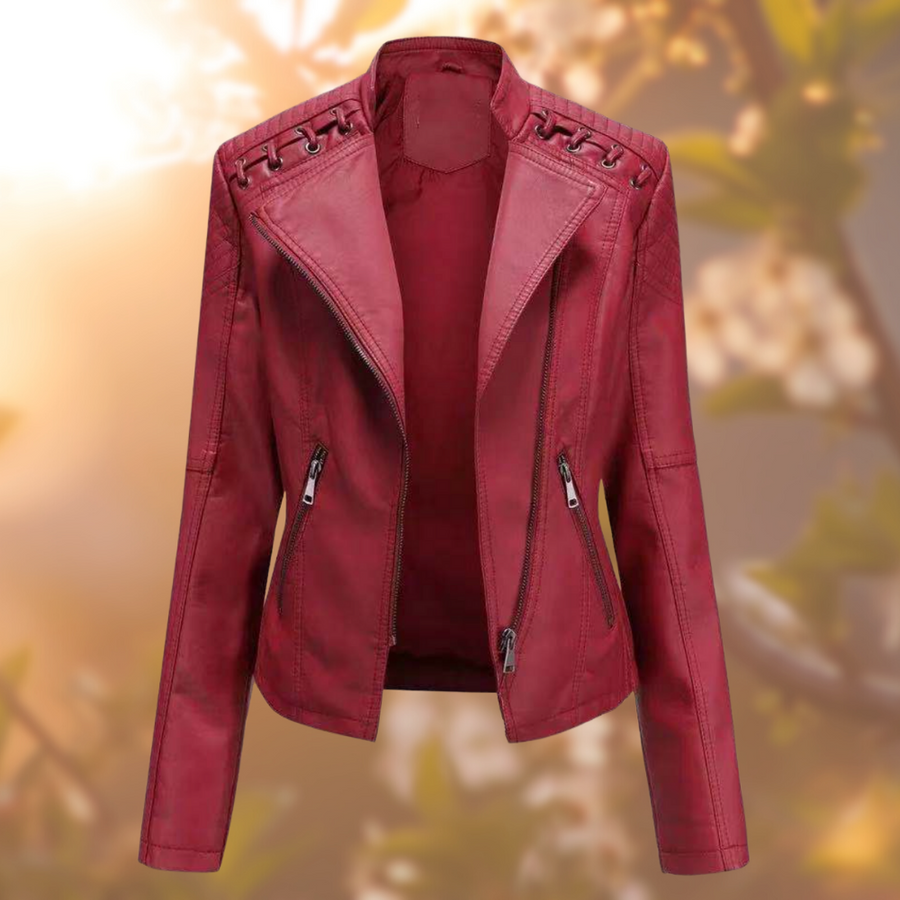 Veste Amelias en cuir — détail des finitions