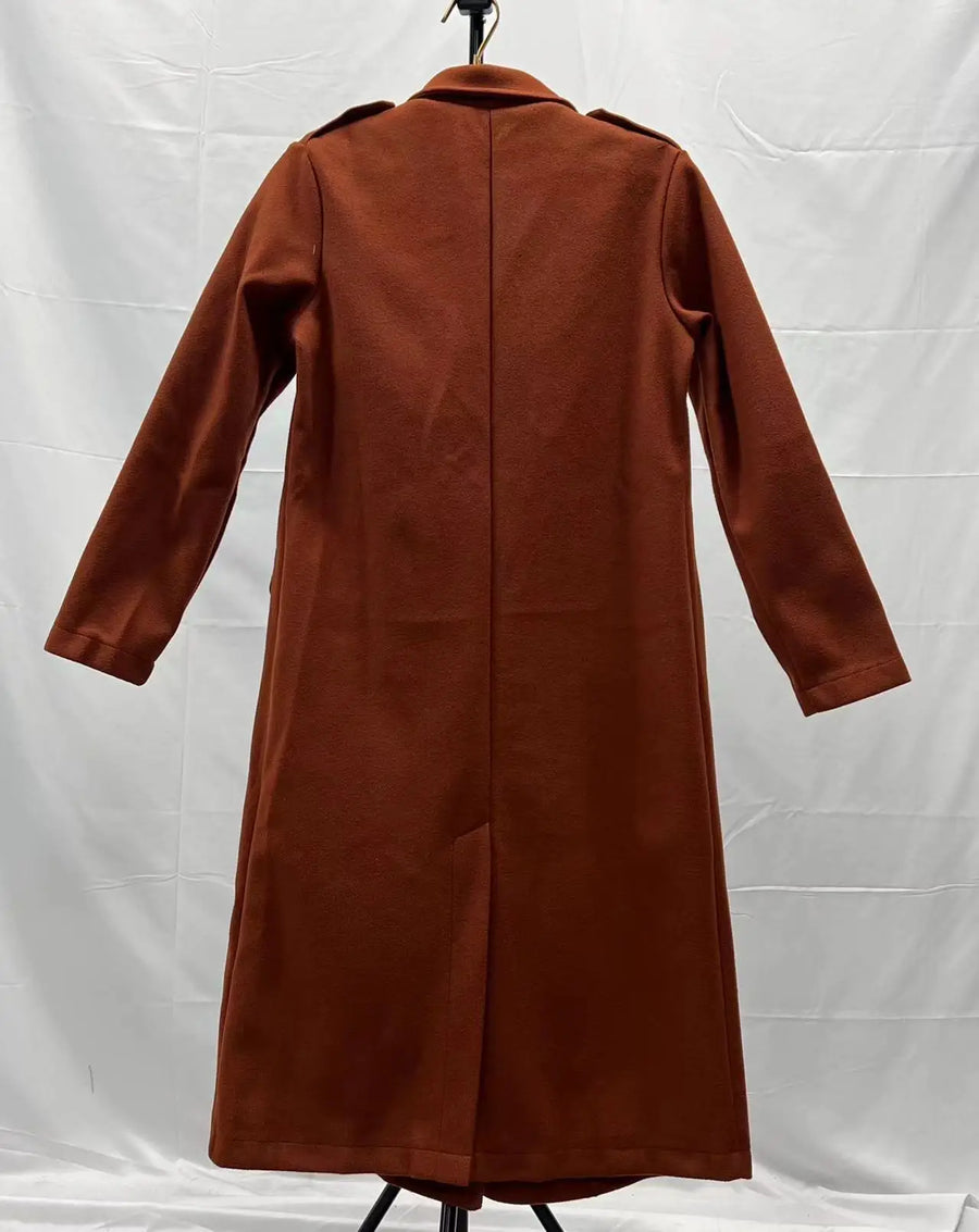 Manteau Long Croisé Camel Élégant