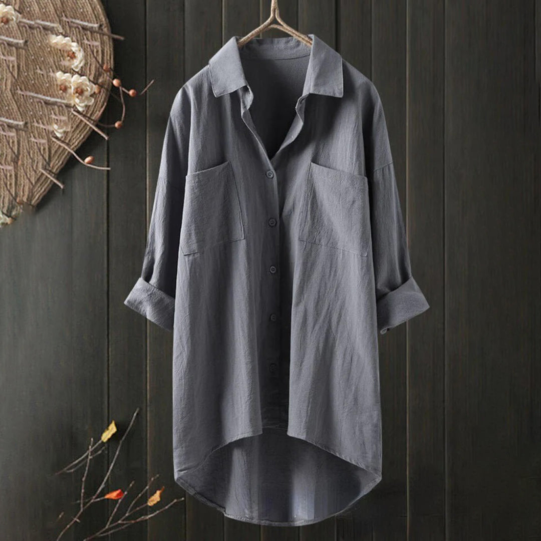 Chemise à col boutonné pour femme