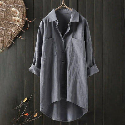 Chemise à col boutonné pour femme
