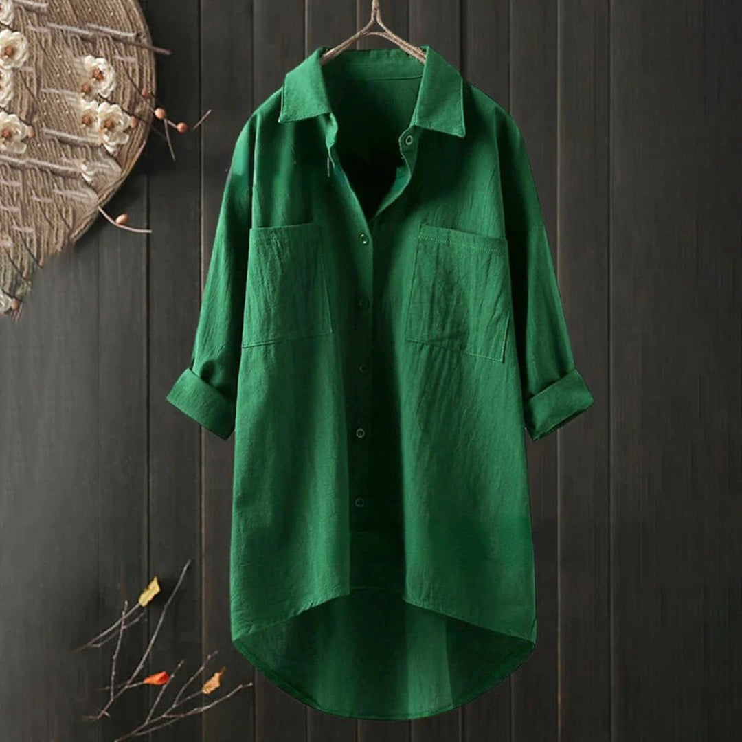Chemise à col boutonné pour femme