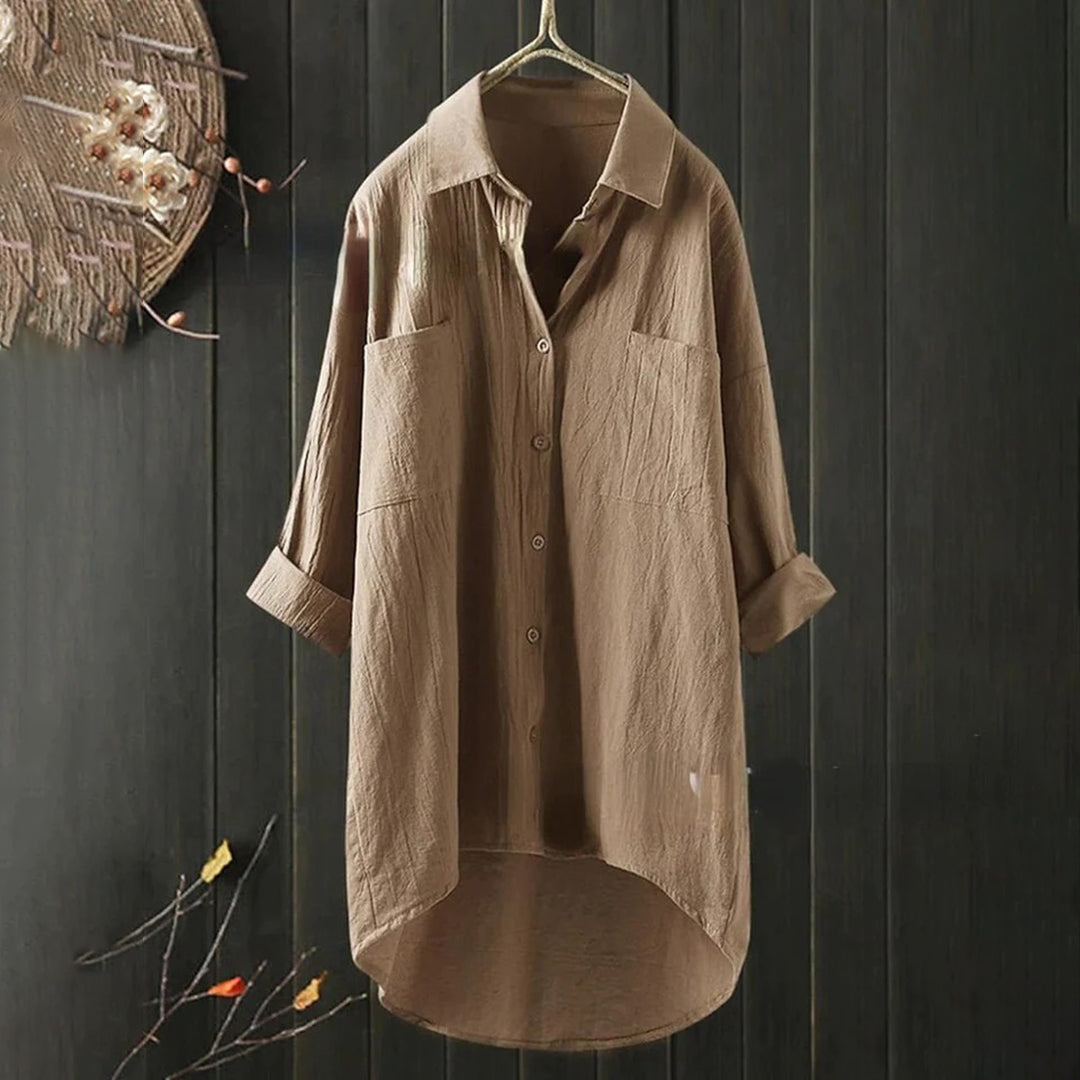 Chemise à col boutonné pour femme