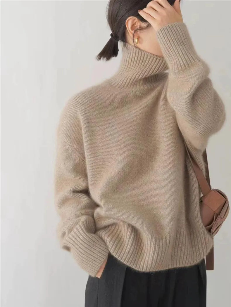 Pull Agnes cachemire beige — tombé de la maille