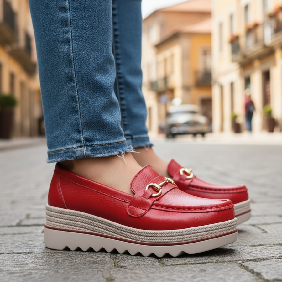 Mocassins à Boucle et Semelle Crantée
