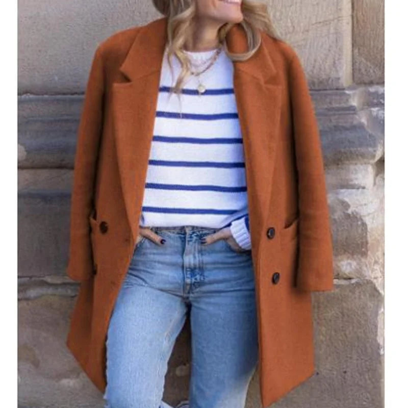 Manteau Mi-Long Croisé Cintré