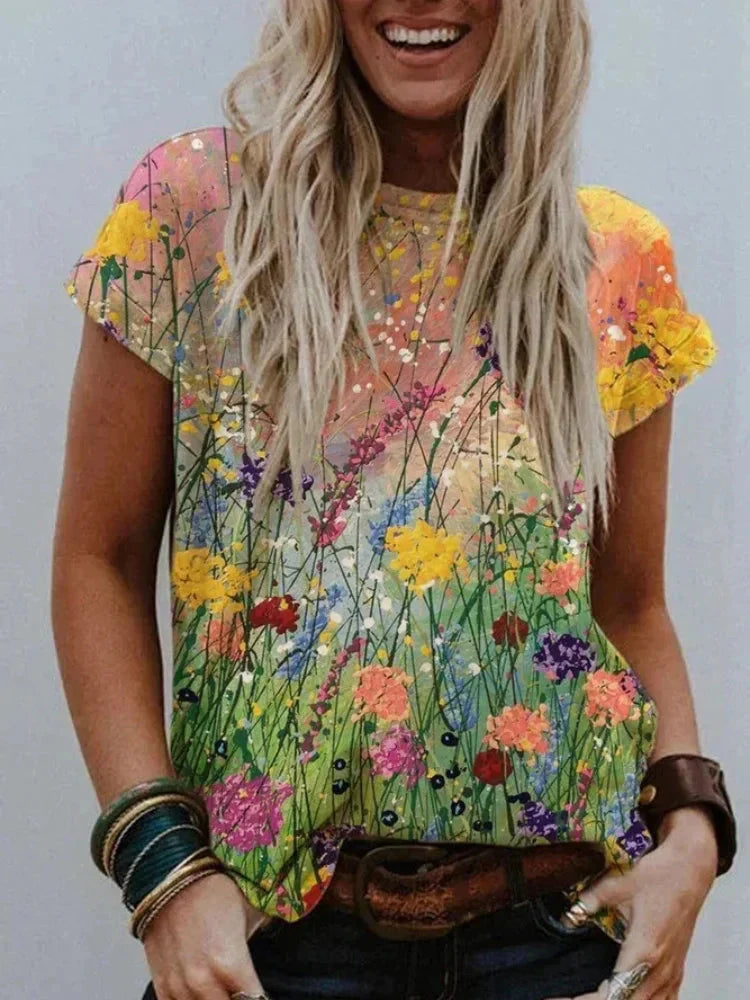 Chemise à fleurs pour femme