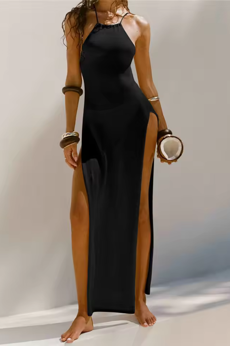 Lyra | Robe longue dos nu avec bretelles