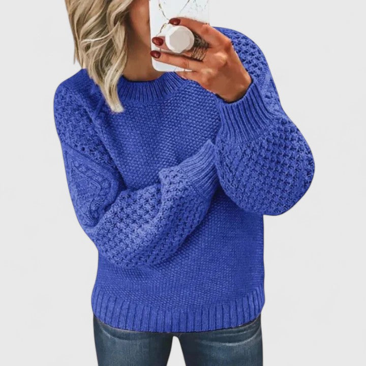 Pull Col Rond Texture Douce Coupe Ample