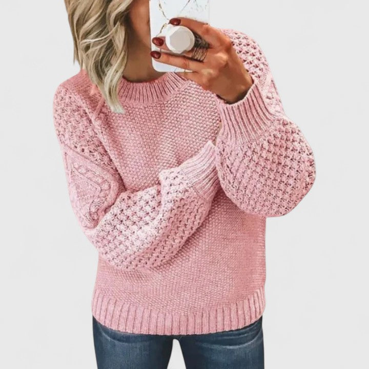Pull Col Rond Texture Douce Coupe Ample