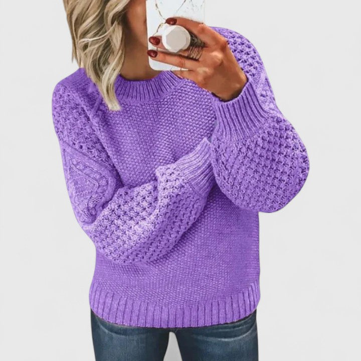 Pull Col Rond Texture Douce Coupe Ample