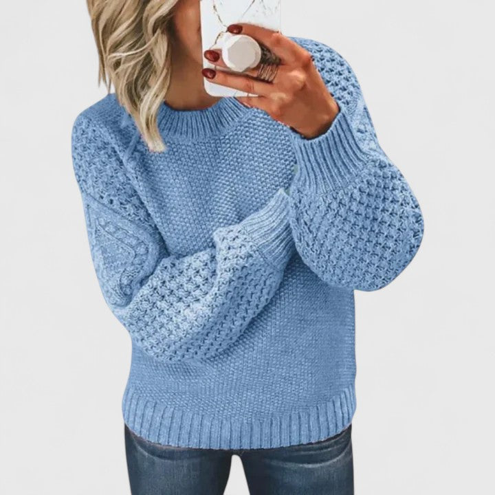 Pull Col Rond Texture Douce Coupe Ample