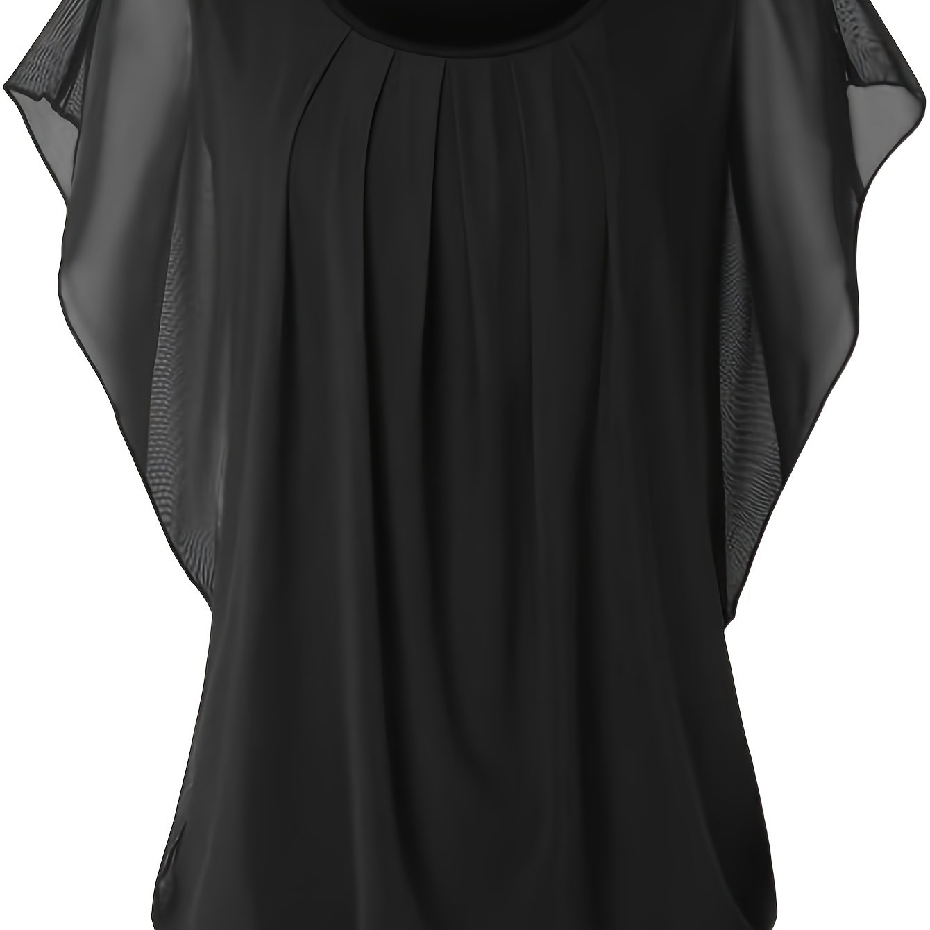 Blouse en maille - Manches courtes et détails froncés