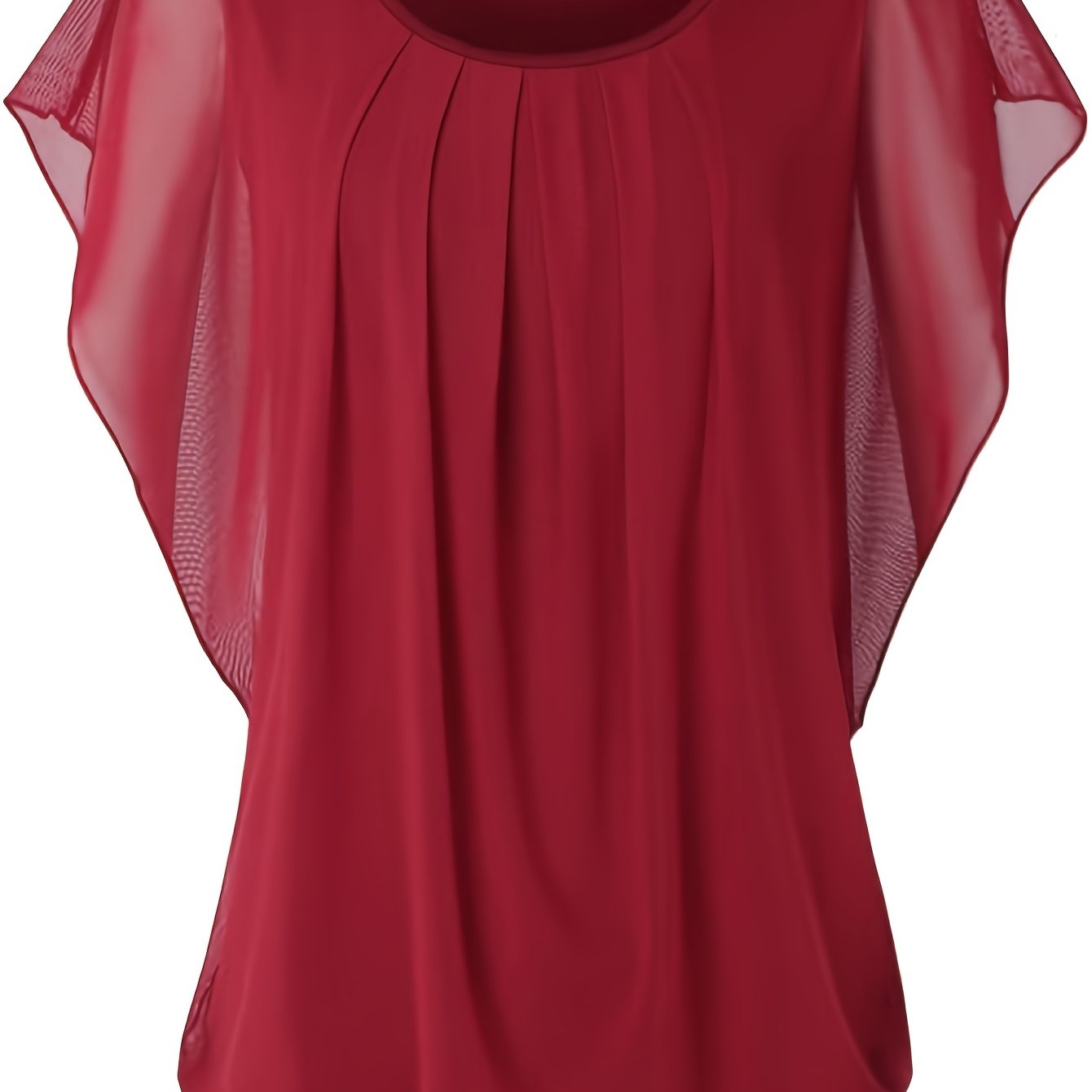 Blouse en maille - Manches courtes et détails froncés