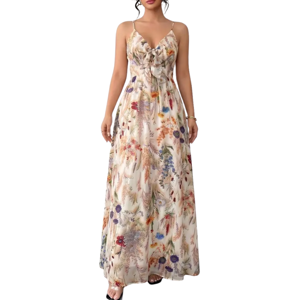 Robe Longue Bohème à Motifs Floraux - Bretelles Fines Esteé Paris