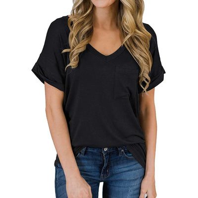 T-shirt col V pour femme