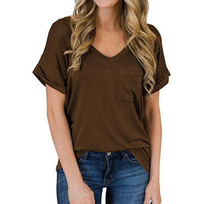 T-shirt col V pour femme