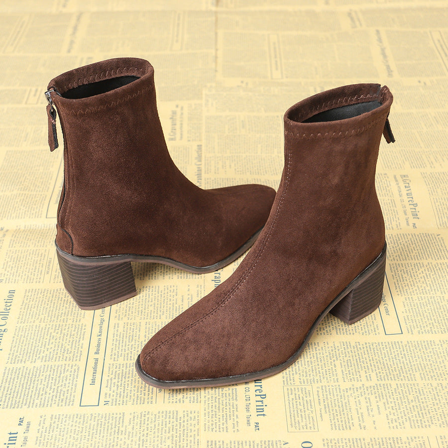 Bottes Élégantes à Fermeture Éclair Latérale