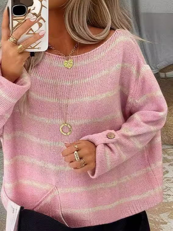 Pull Rayé Col Rond Coupe Ample