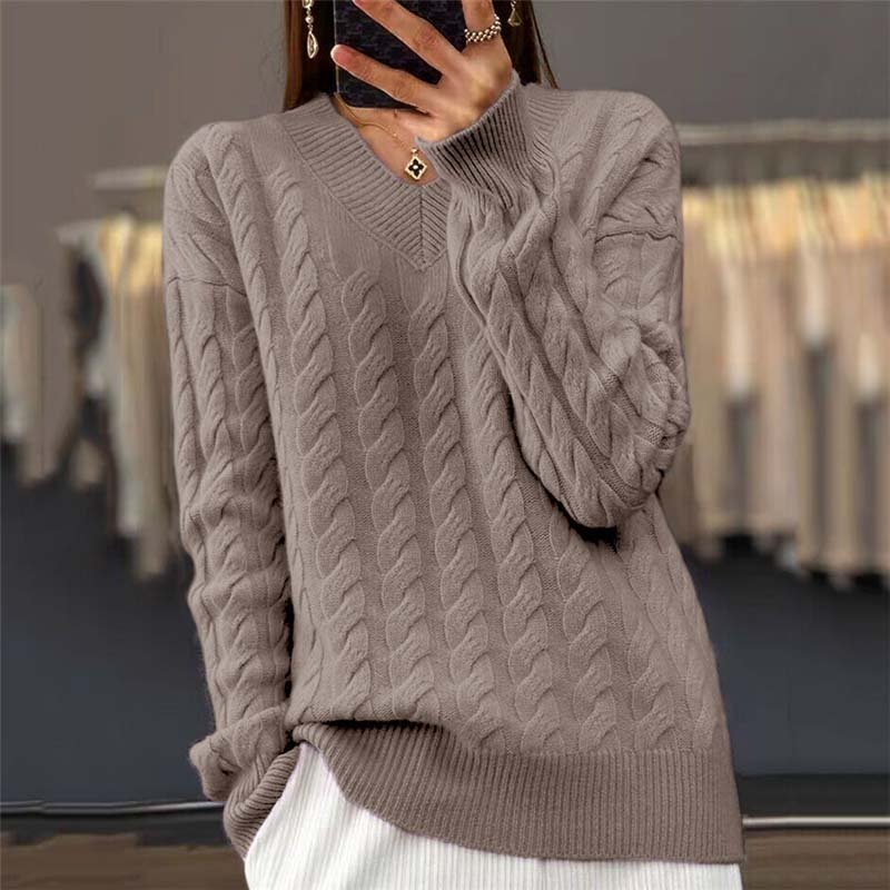 Pull Torsadé Ample — détail des manches et de la finition