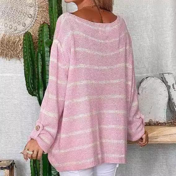 Pull Rayé Col Rond Coupe Ample