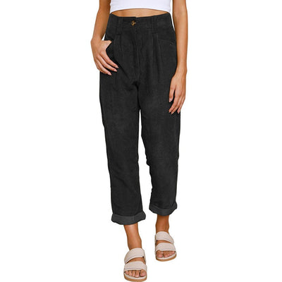 Pantalon droit taille haute pour femme