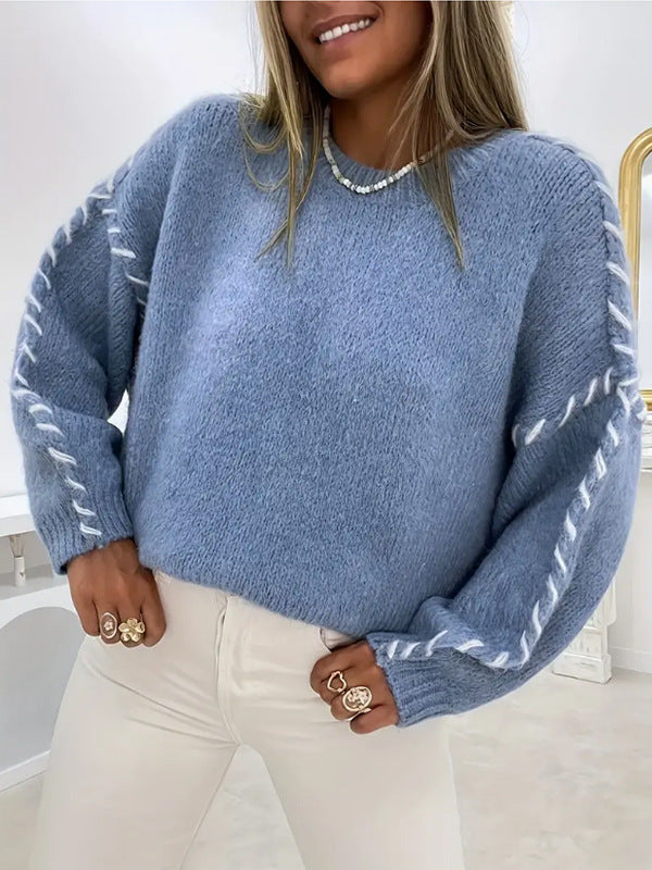 Pull Col Rond Manches Longues Coupe Classique