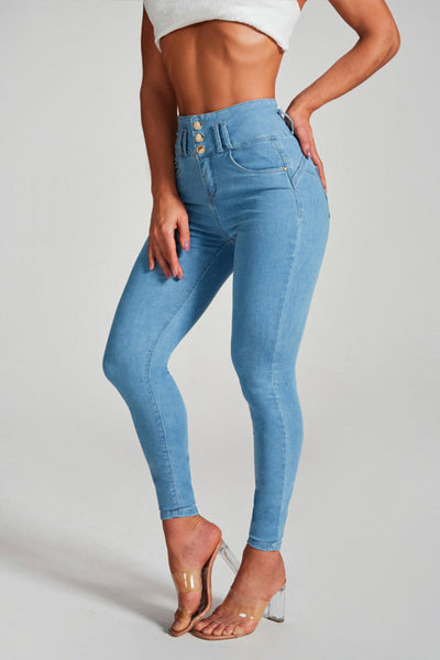 Jeans skinny taille haute pour femmes