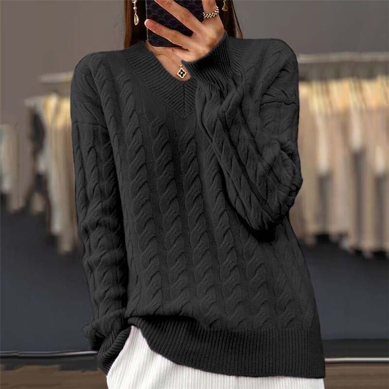 Pull Torsadé Ample — vue complète du porté, coupe confortable et flatteur