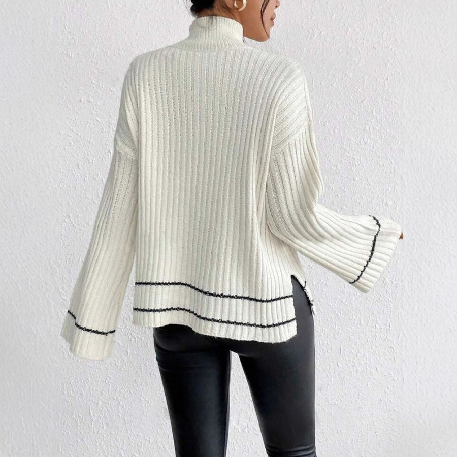 Pull col roulé intemporel — vue complète en buste