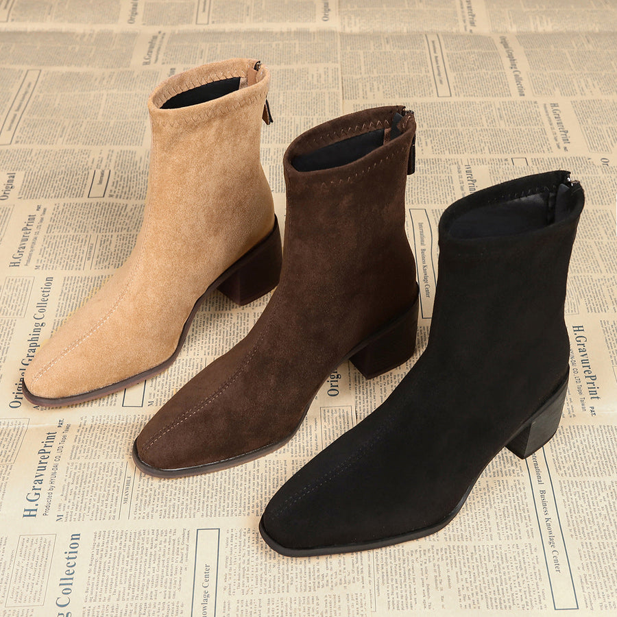 Bottes Élégantes à Fermeture Éclair Latérale