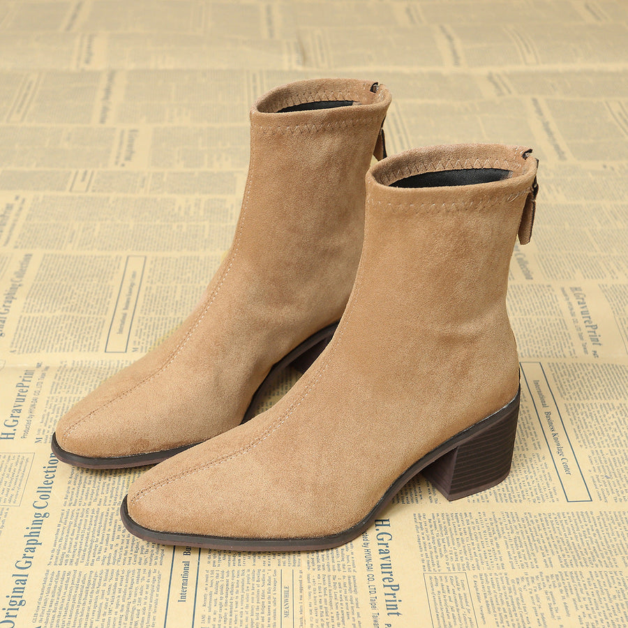 Bottes Élégantes à Fermeture Éclair Latérale