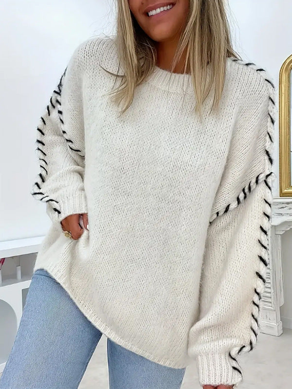 Pull Col Rond Manches Longues Coupe Classique