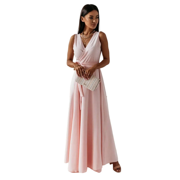 Élégance Intemporelle | Robe Longue Col V Femme