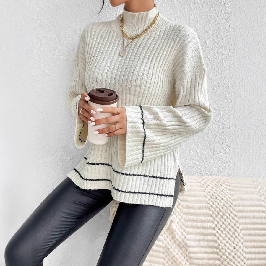 Pull femme ajustée — détail de la coupe et de la structure