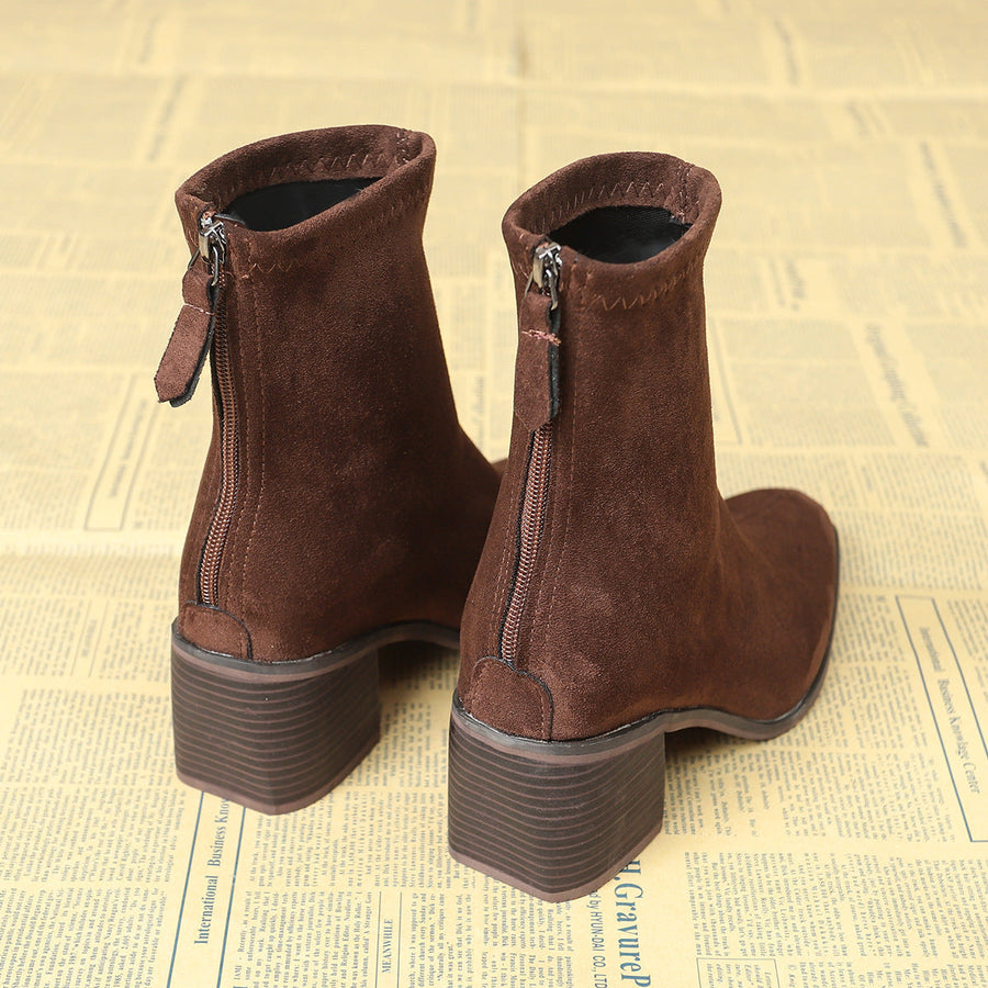 Bottes Élégantes à Fermeture Éclair Latérale