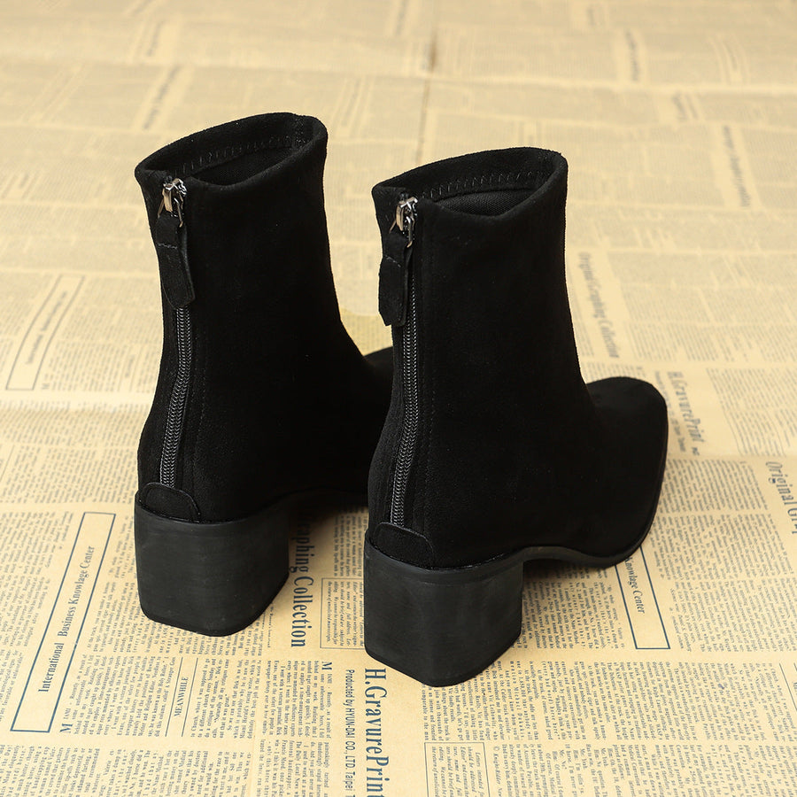 Bottes Élégantes à Fermeture Éclair Latérale